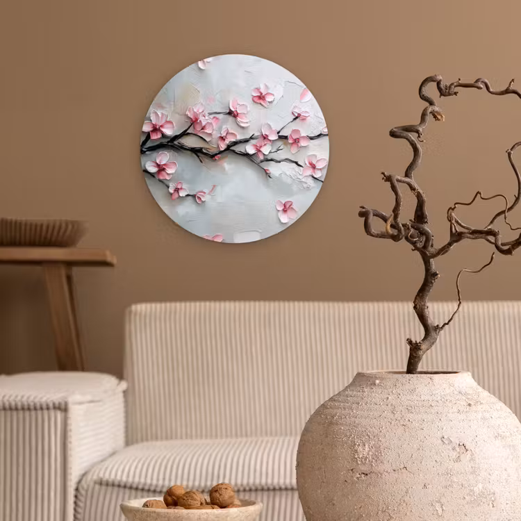 Wandcirkel - Glas - Bloesem - Kunstzinnig - Roze - Sakura — 2