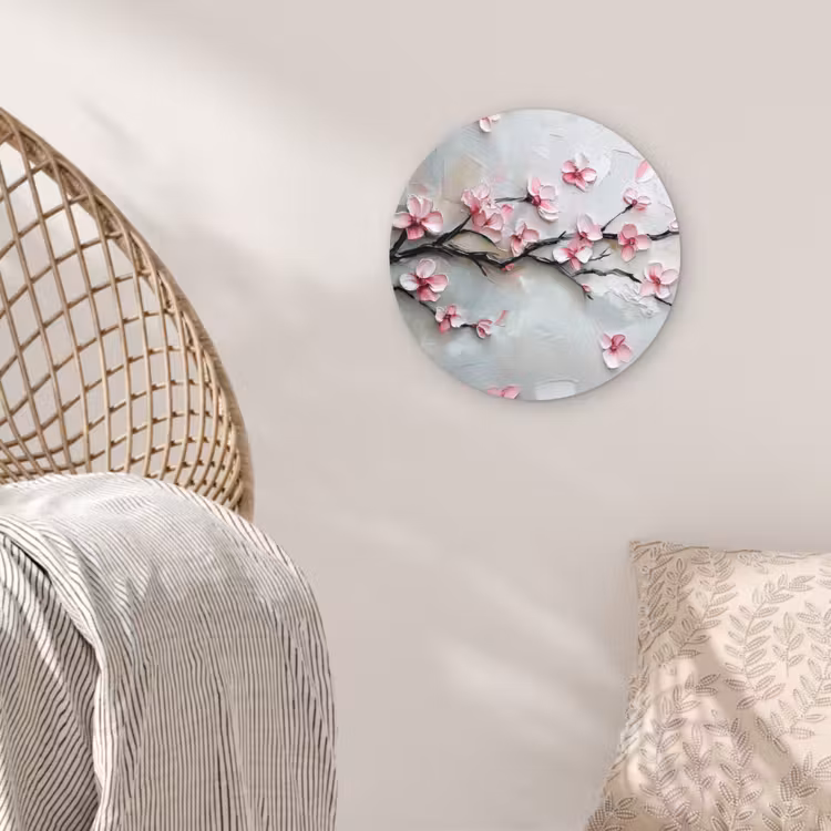 Wandcirkel - Glas - Bloesem - Kunstzinnig - Roze - Sakura — 5