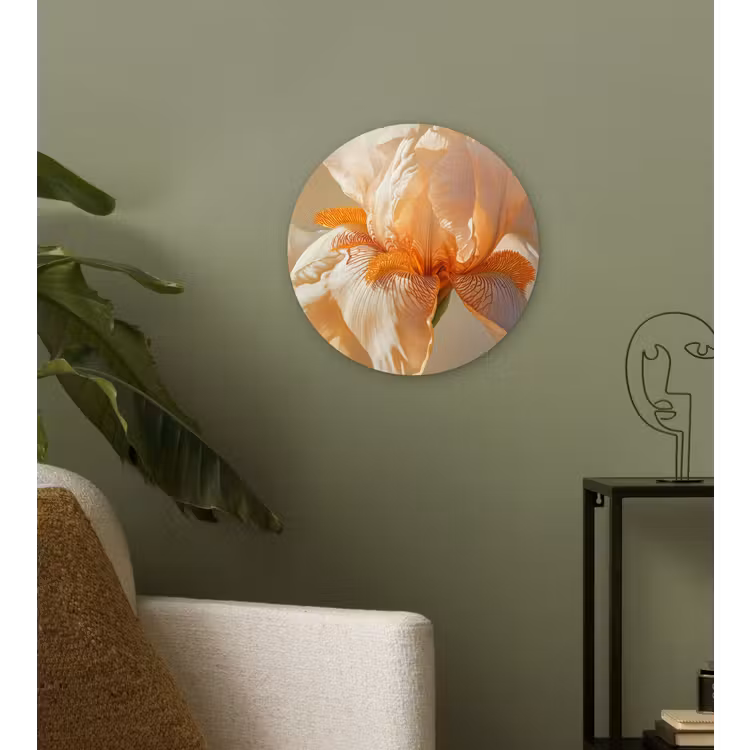 Wandcirkel - Glas - Close up - Oranje - Iris — 3