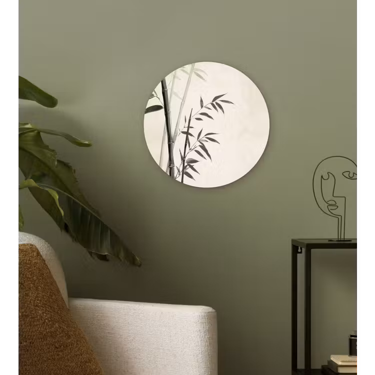 Wandcirkel - Glas - Japandi - Bamboe - Beige — 3