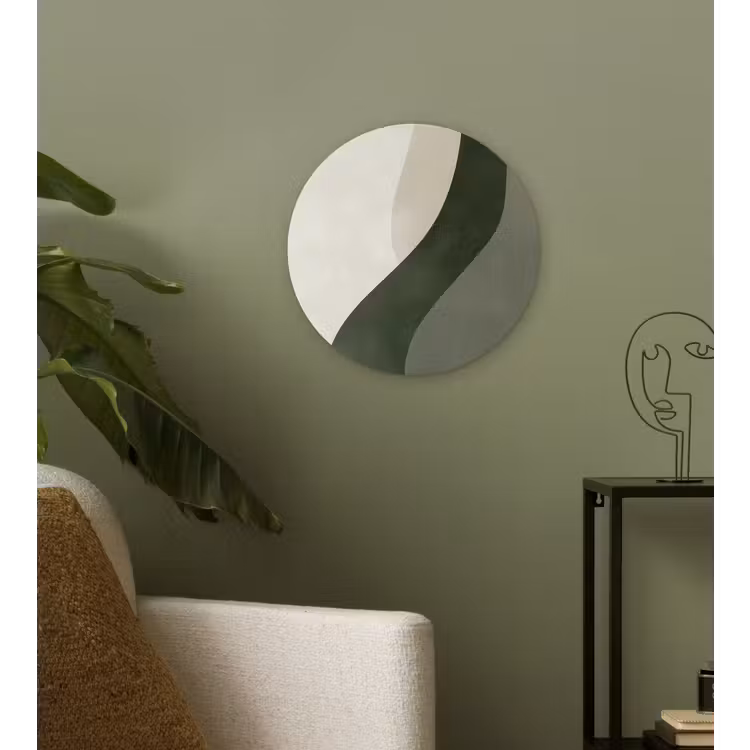 Wandcirkel - Glas - Japandi - Groen - Abstract - Modern — 3