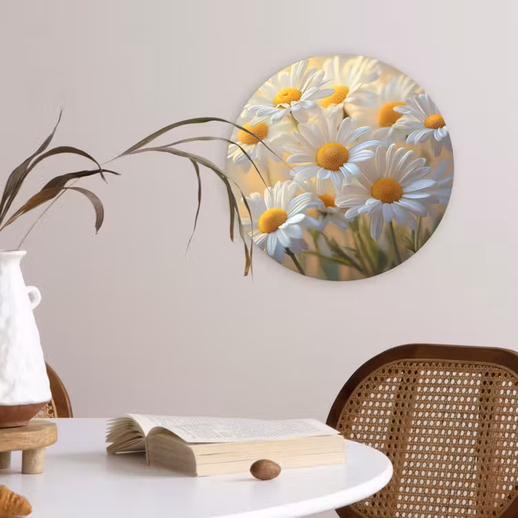 Wandcirkel - Glas - Madeliefjes - Wit - Zonlicht — 4