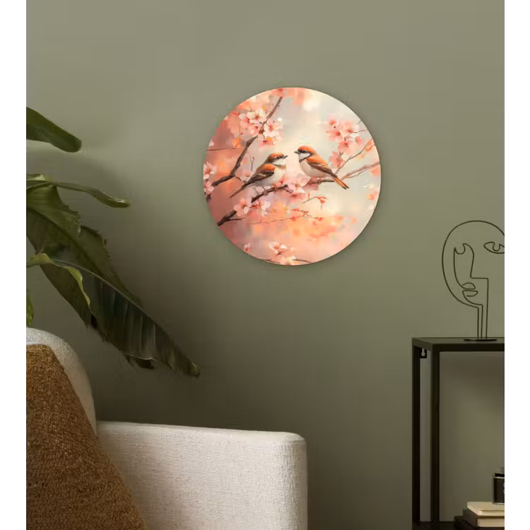 Wandcirkel - Glas - Vogels - Romantic - Bloesemtak — 3