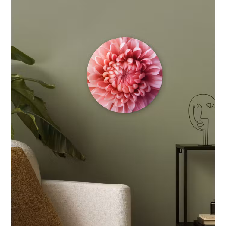 Wandcirkel - Glas - Dahlia - Bloem - Close up - Roze — 3