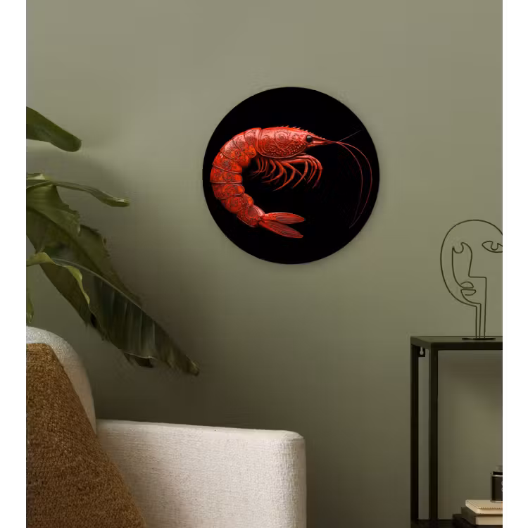 Wandcirkel - Glas - Garnaal - Rood - Dieren — 3