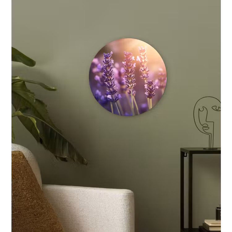 Wandcirkel - Glas - Lavendelbloemen - Paars - Zonlicht — 3