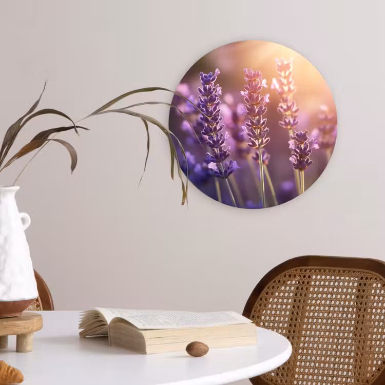 Wandcirkel - Glas - Lavendelbloemen - Paars - Zonlicht — 4
