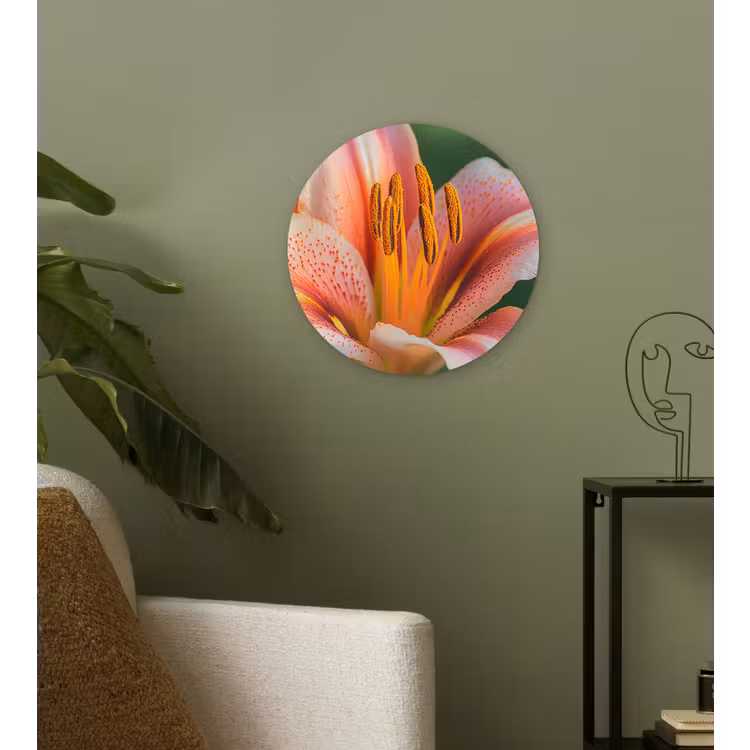 Wandcirkel - Glas - Lelie - Close up - Lichtroze — 3
