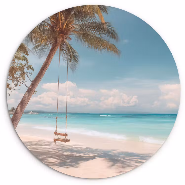 Wandcirkel - Glas - Palmboom - Schommel - Strand - Lucht — 1