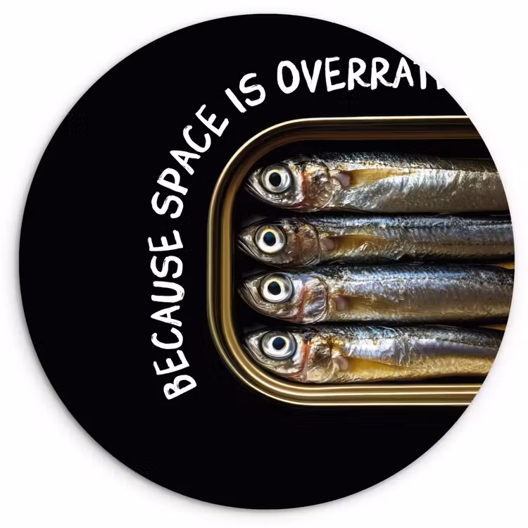 Wandcirkel - Glas - Sardines - Tekst - Vis - Blik — 1