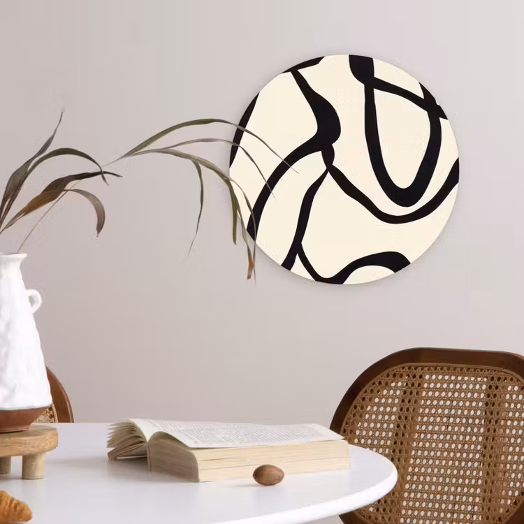 Wandcirkel - Glas - Abstract - Lijnen - Modern - Beige — 4