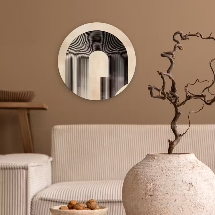 Wandcirkel - Glas - Boog - Strepen - Minimalistisch - Zwart — 2
