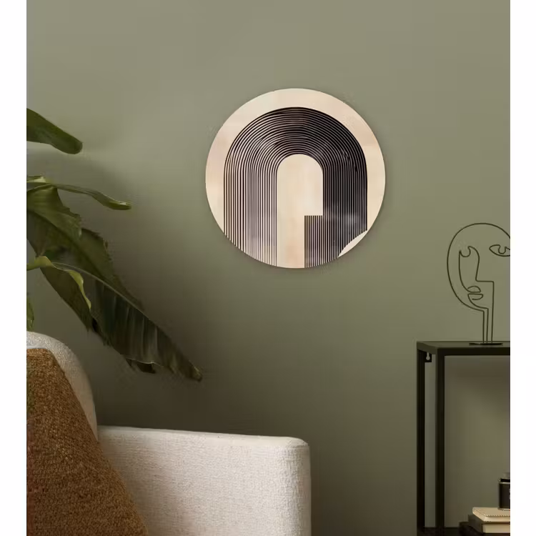 Wandcirkel - Glas - Boog - Strepen - Minimalistisch - Zwart — 3