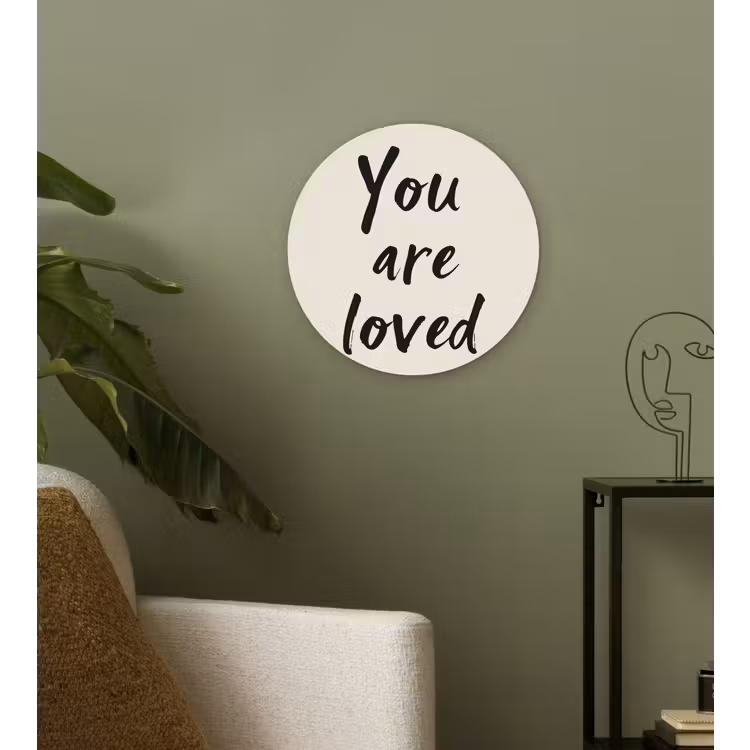 Wandcirkel - Glas - Minimalistisch - Beige - Love — 3