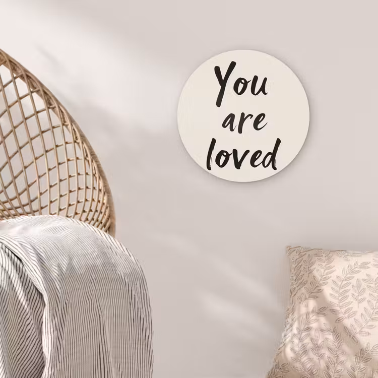 Wandcirkel - Glas - Minimalistisch - Beige - Love — 5