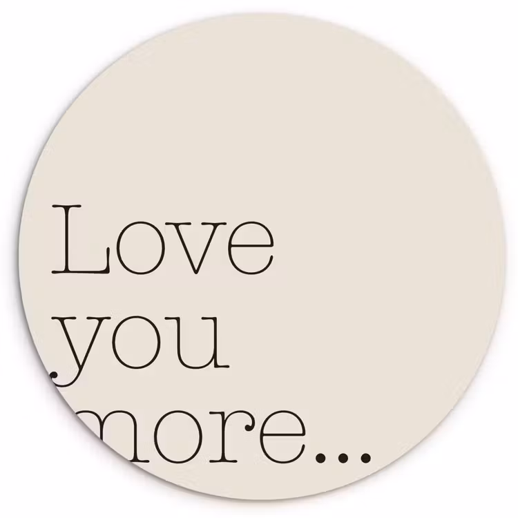 Wandcirkel - Glas - Minimalistisch - Love - Beige — 1