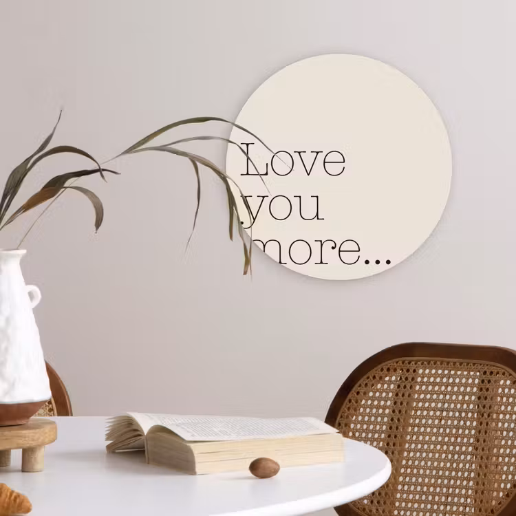 Wandcirkel - Glas - Minimalistisch - Love - Beige — 4