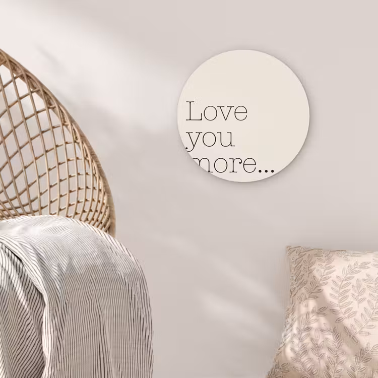 Wandcirkel - Glas - Minimalistisch - Love - Beige — 5