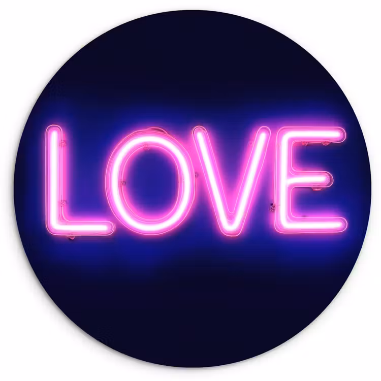Wandcirkel - Glas - Neon - Love - Valentijn — 1