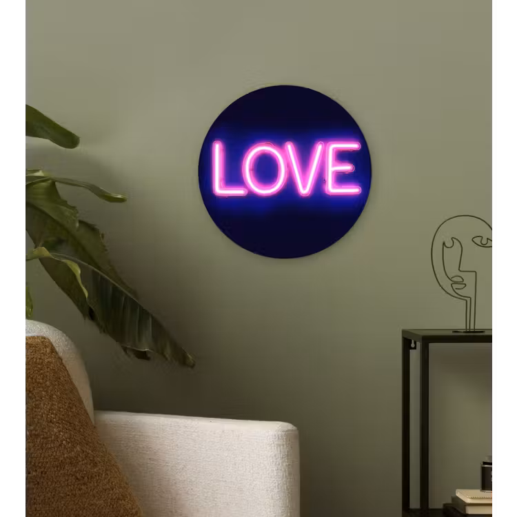 Wandcirkel - Glas - Neon - Love - Valentijn — 3