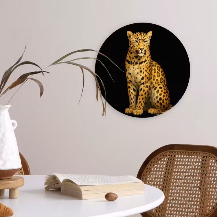 Wandcirkel - Glas - Panter - Realistisch - Bruin — 4