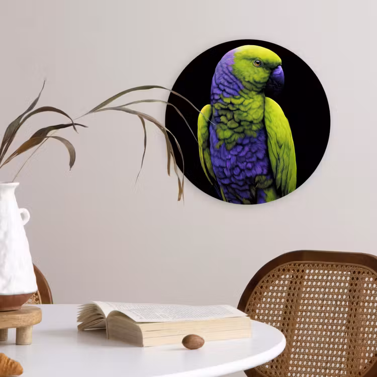 Wandcirkel - Glas - Papegaai - Veren - Opvallend - Groen — 4