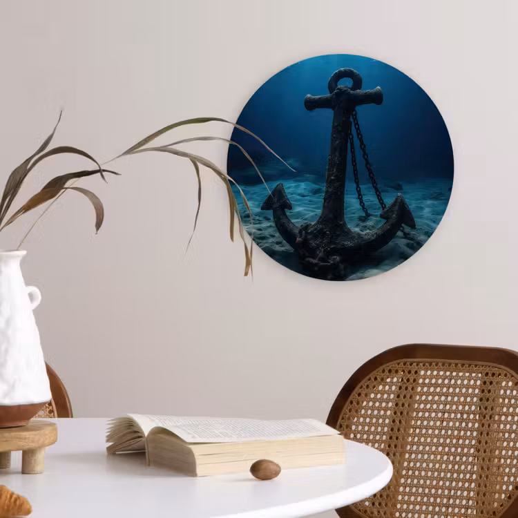 Wandcirkel - Glas - Anker - Ijzer - Zeebodem - Zand — 4