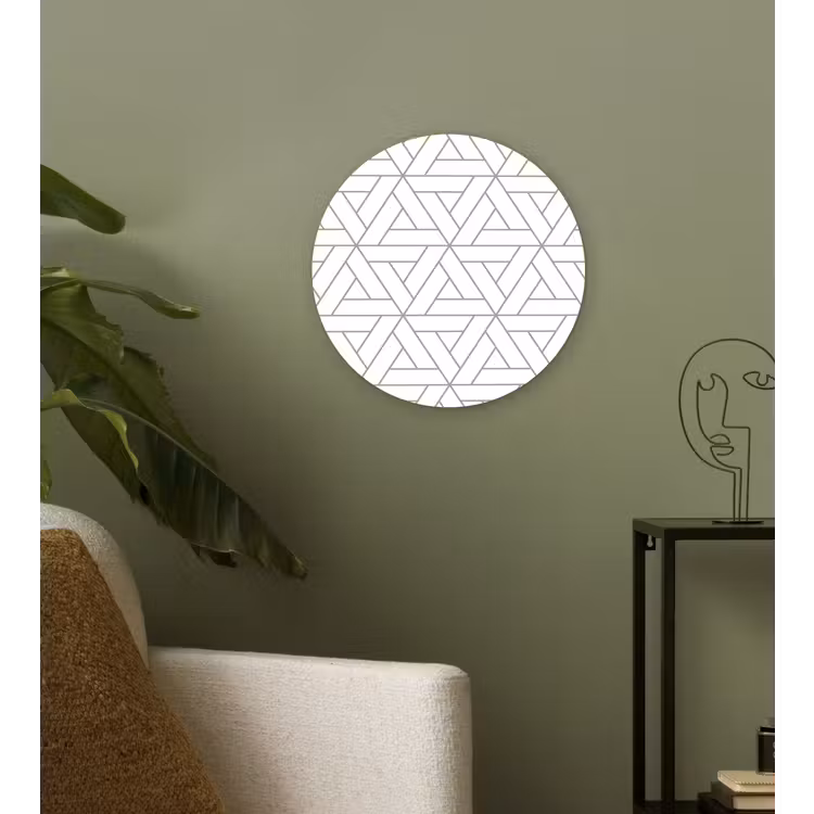 Wandcirkel - Glas - Design - Lijn - Patroon - Zwart - Wit — 3