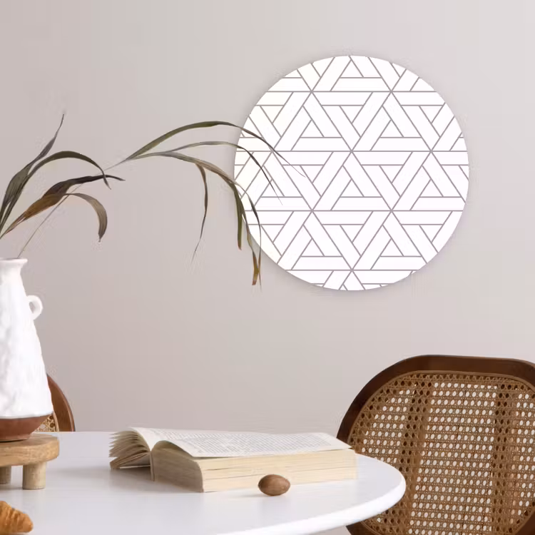 Wandcirkel - Glas - Design - Lijn - Patroon - Zwart - Wit — 4