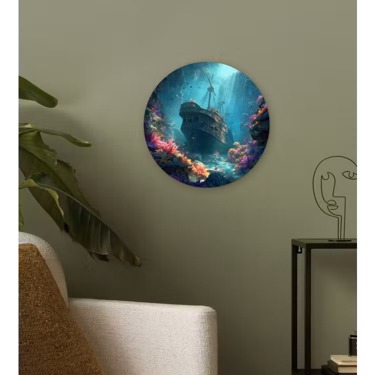 Wandcirkel - Glas - Schip - Hout - Koraalriffen - Zonlicht — 3