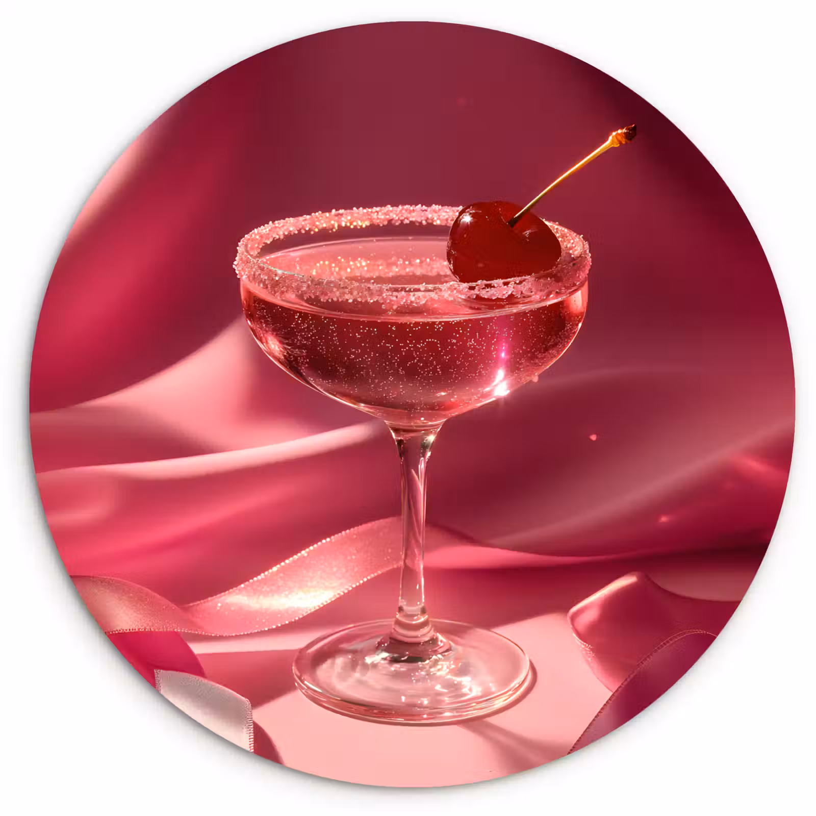 Wandcirkel - Glas - Cocktail - Pink - Luxe — 1