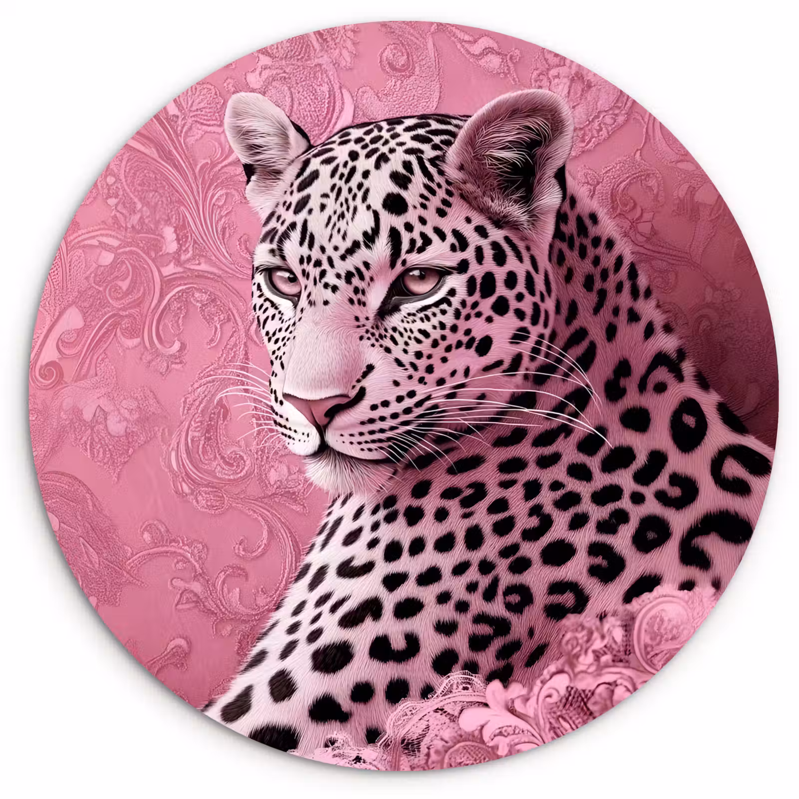 Wandcirkel - Glas - Panter - Luxe - Roze — 1