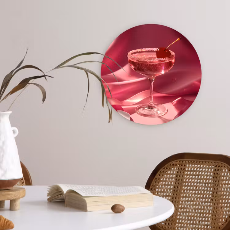 Wandcirkel - Glas - Cocktail - Pink - Luxe — 4