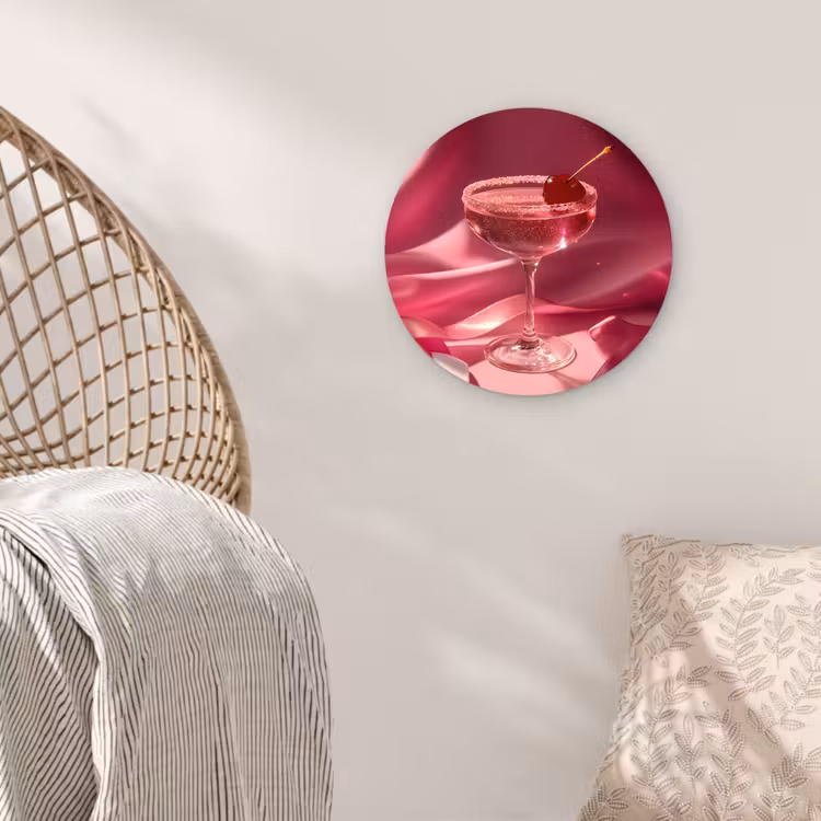 Wandcirkel - Glas - Cocktail - Pink - Luxe — 5