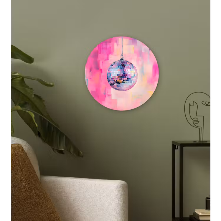 Wandcirkel - Glas - Discobal - Pink - Verf — 3