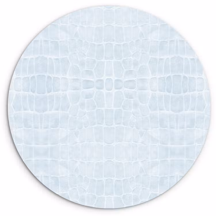 Wandcirkel - Glas - Krokodil - Leer - Pastel - Blauw — 1