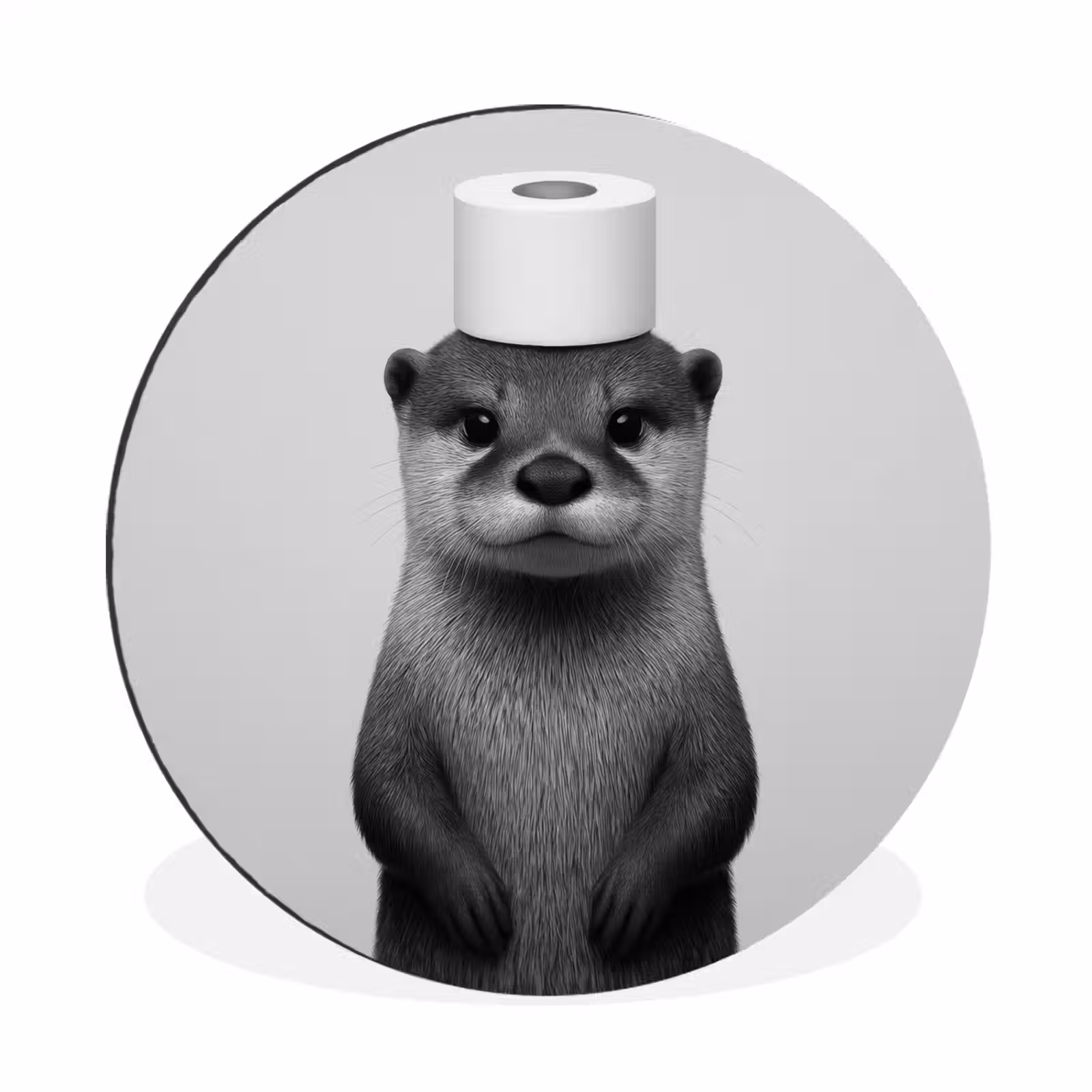 Wandcirkel - Aluminium - Otter - WC rol - Zwart - Wit — 1