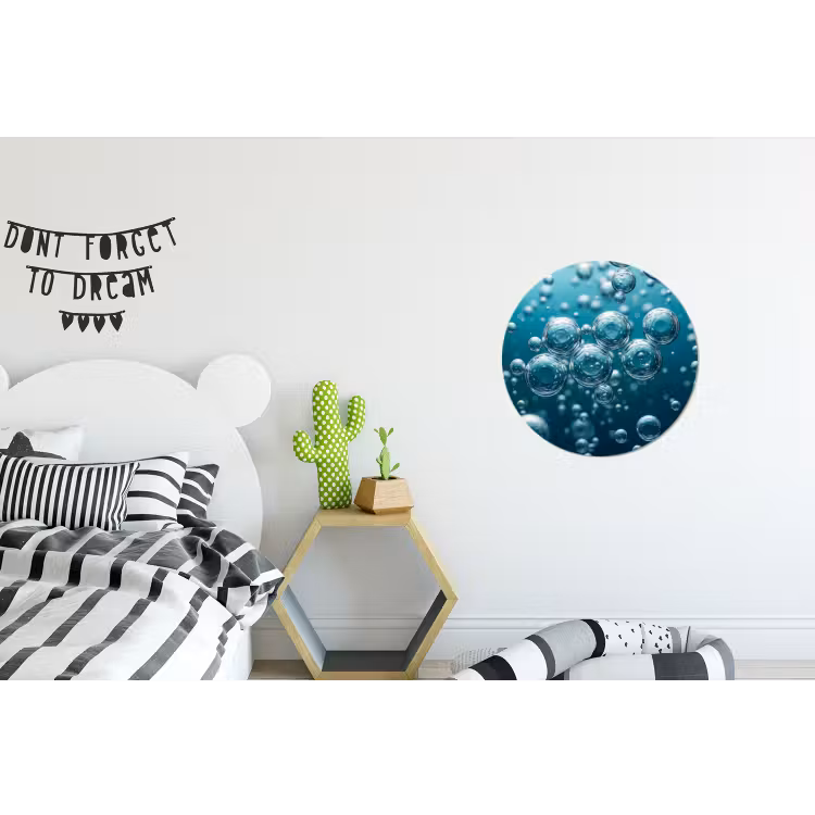 Wandcirkel - Aluminium - Luchtbellen - Dynamisch - Blauw — 5