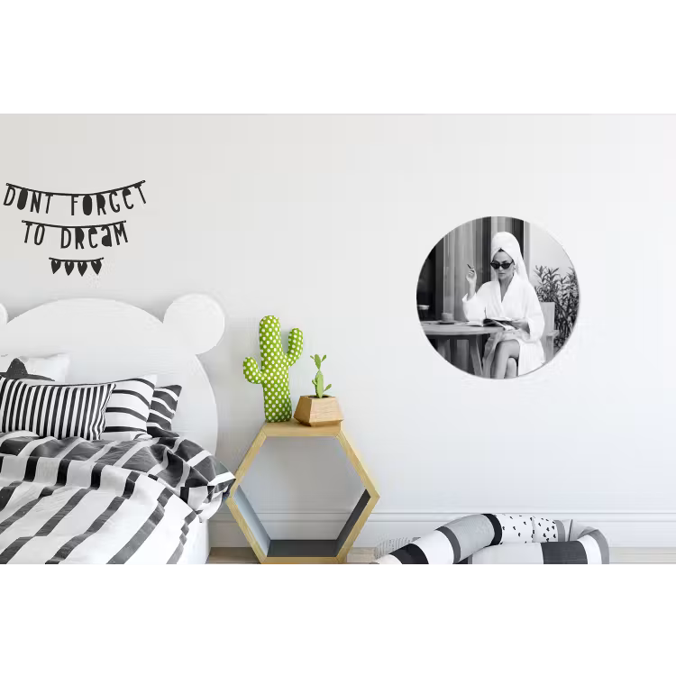 Wandcirkel - Aluminium - Modern - Vrouw - Zwart - Wit — 5