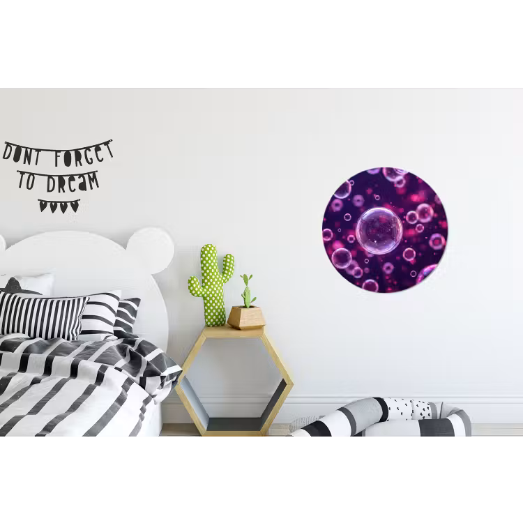 Wandcirkel - Aluminium - Paars - Bubbels - Schuim — 5