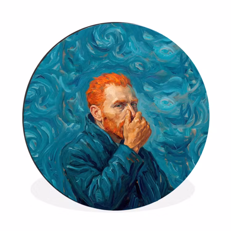 Wandcirkel - Aluminium - Portret - Klassiek - Blauw — 1