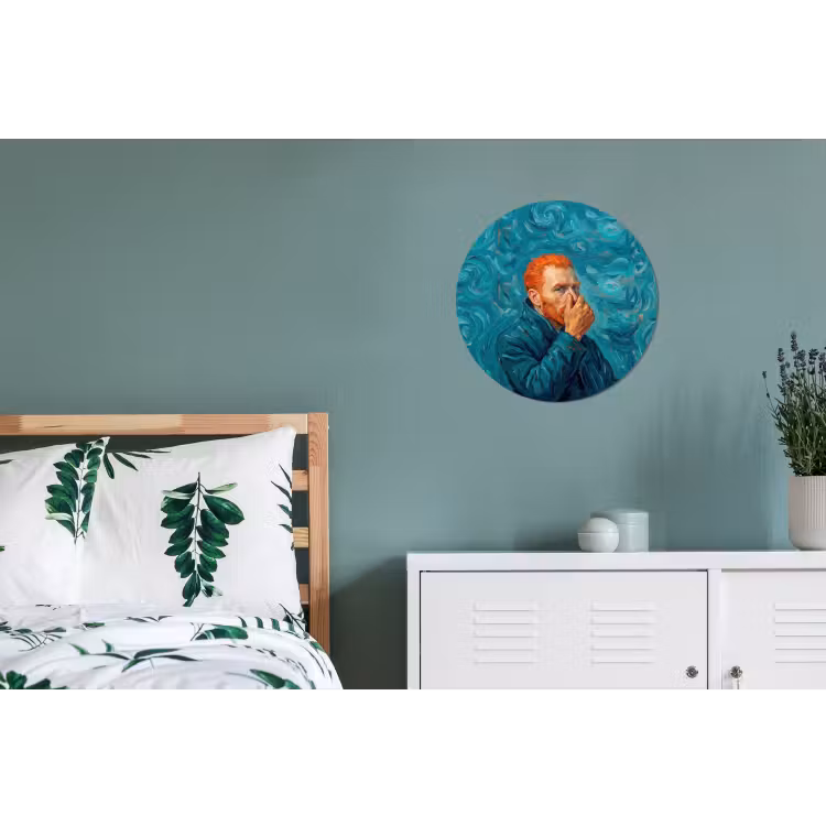 Wandcirkel - Aluminium - Portret - Klassiek - Blauw — 4