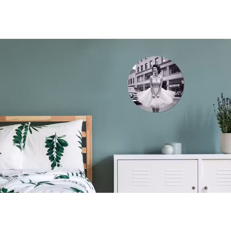 Wandcirkel - Aluminium - Retro - Vrouw - Zwart - Wit — 4