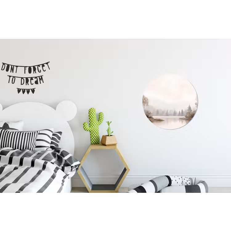 Wandcirkel - Aluminium - Rivierlandschap - Minimalistisch - Aardetinten — 5