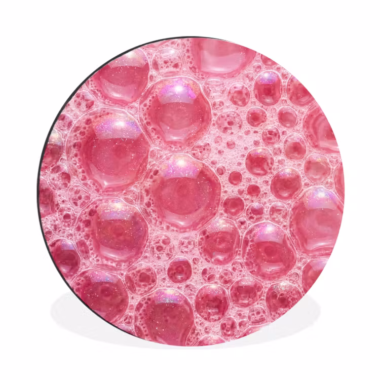 Wandcirkel - Aluminium - Roze - Schuim - Bubbels — 1