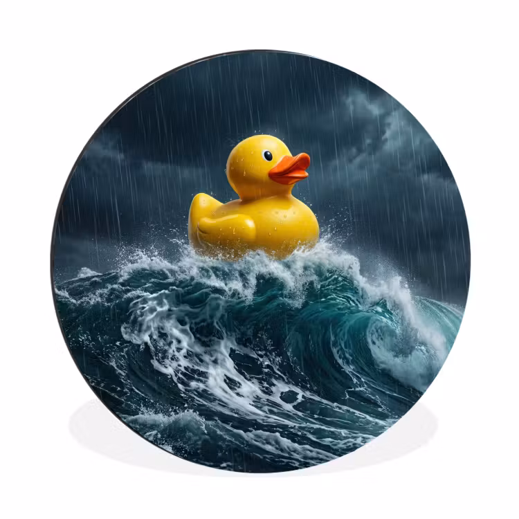 Wandcirkel - Aluminium - Storm - Badeend - Golven — 1