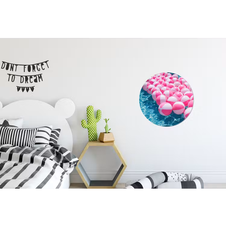 Wandcirkel - Aluminium - Strandballen - Roze - Water — 5
