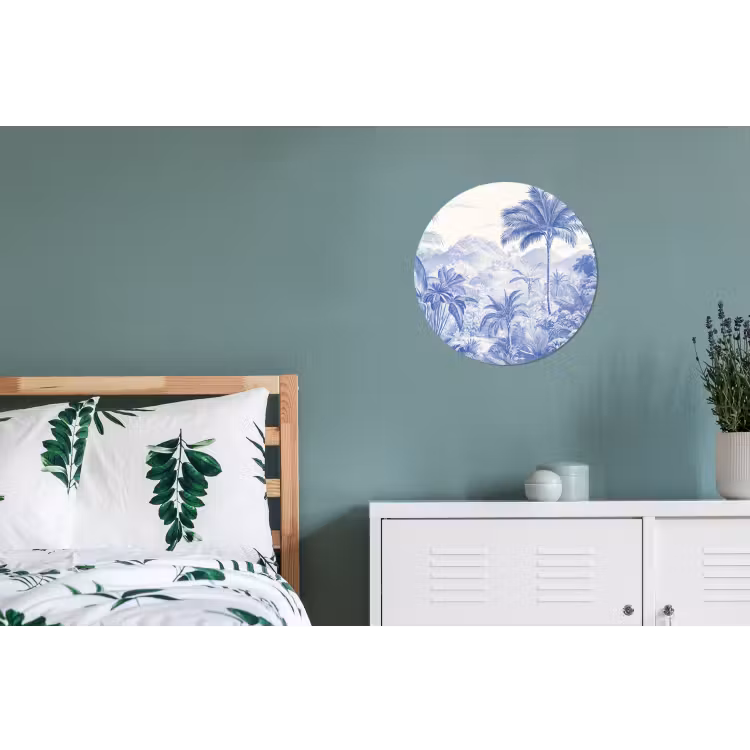 Wandcirkel - Aluminium - Tropisch - Jungle - Blauw — 4