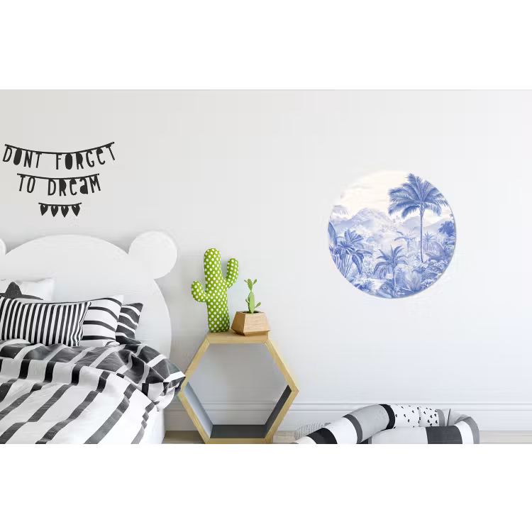 Wandcirkel - Aluminium - Tropisch - Jungle - Blauw — 5