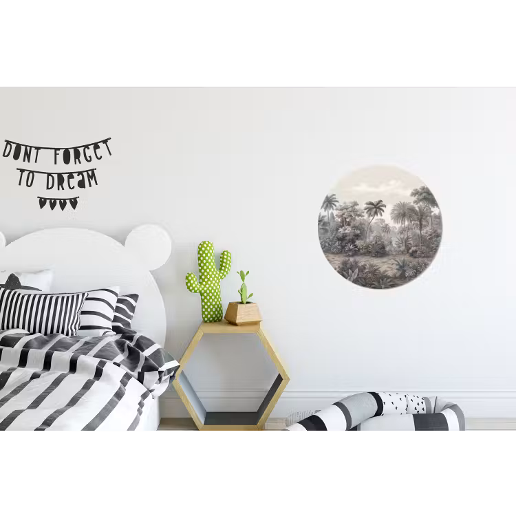 Wandcirkel - Aluminium - Tropisch - Landschap - Illustratie — 5